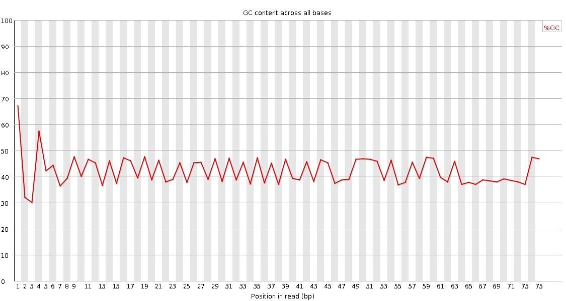 Per base GC content graph